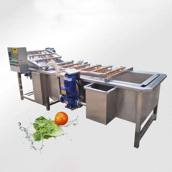 Máquina automática industrial de tomate, batata, pimentão, cenoura, vegetais folhosos e frutas, bolha de ar, máquina de limpeza com ozônio para linha de processamento de salada